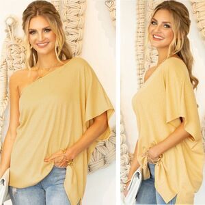 One shoulder draped top
